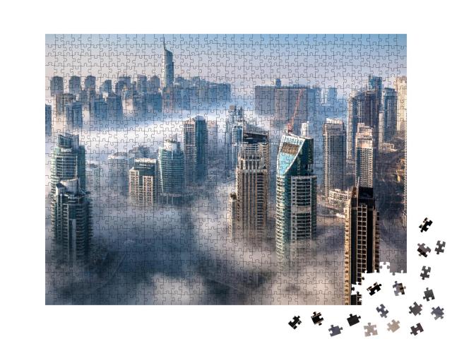 Puzzle 1000 Teile „Skyline von Dubai, ein beeindruckender Blick von oben“
