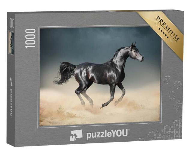 Puzzel 1000 stukjes „Een Arabar hengst doorkruist de woestijn“