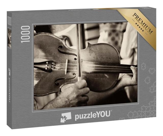 Puzzle 100 Teile „Musik: Geige, Violine, Vintage-Design“