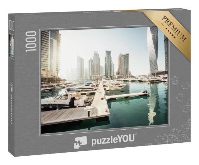 Puzzle 1000 Teile „Dubai Marina bei Sonnenuntergang, Vereinigte Arabische Emirate“