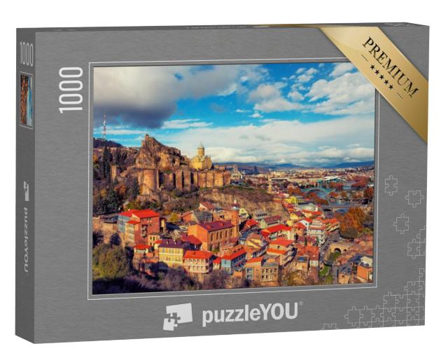 Puzzel 1000 stukjes „Uitzicht over Tbilisi bij zonsondergang, Georgië“