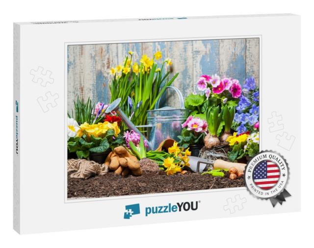 Gardening Tools & Flowers in the Garden... Jigsaw Puzzle
