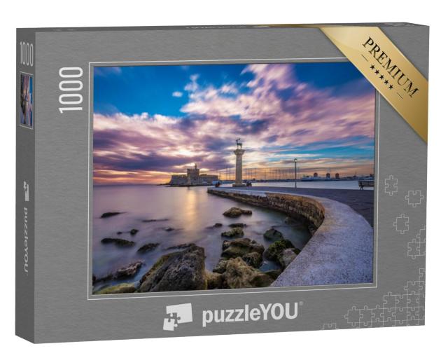 Puzzel 1000 stukjes „Mandraki haveningang, Rhodos, Griekenland“