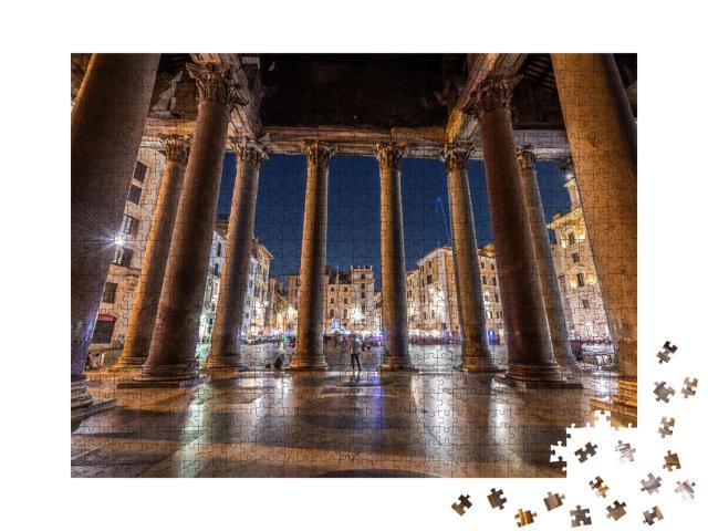 Puzzle 1000 Teile „Einzigartige Aussicht auf das Pantheon in Rom“