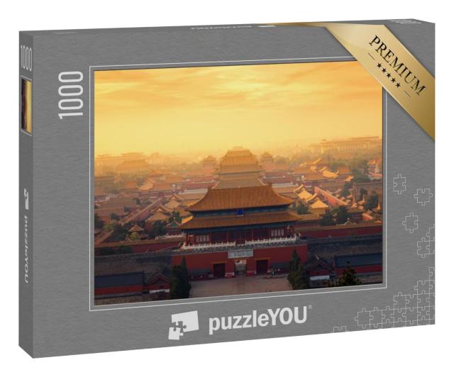 Puzzle 1000 Teile „Sonnenaufgang über dem Verbotenen Palast  in Peking Stadt, China“