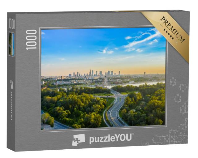 Puzzel 1000 stukjes „Skyline van Warschau, Polen“