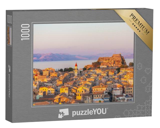 Puzzel 1000 stukjes „Nieuw fort van Corfu bij zonsondergang“