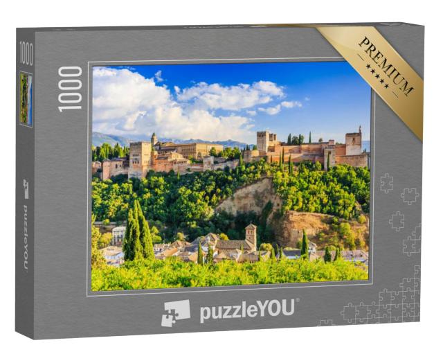 Puzzel 1000 stukjes „Indrukwekkend fort Alhambra in Granada, Spanje“