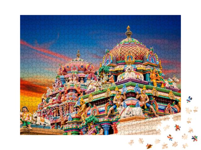 Puzzle 1000 Teile „Kapaleeshwarar-Tempel, Chennai, Tamil Nadu, Südindien“