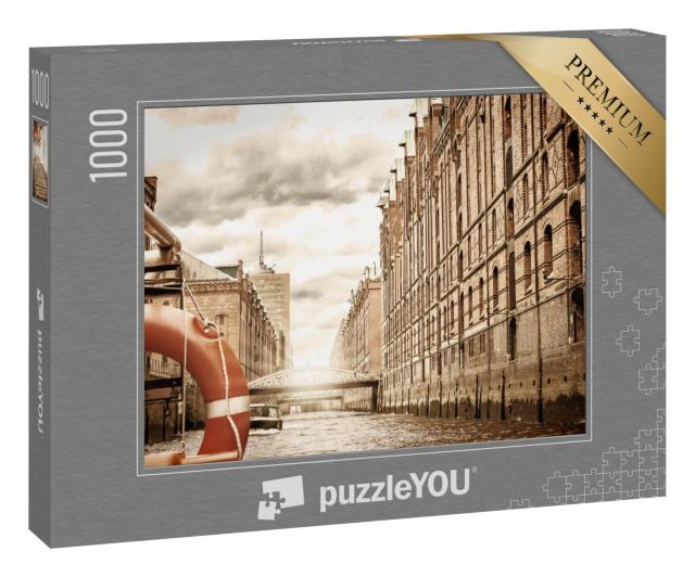 Puzzle 1000 Teile „UNESCO-Welterbe-Stätte: Die alte Speicherstadt in Hamburg“