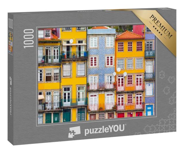 Puzzle 1000 Teile „Ribeira, die malerische Altstadt von Porto, Portugal“