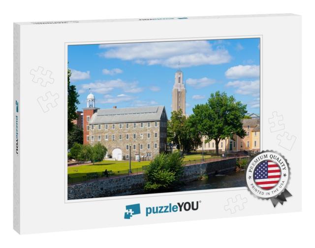 Historic Wilkinson Mill Building in Old Slater Mill Natio... Jigsaw Puzzle