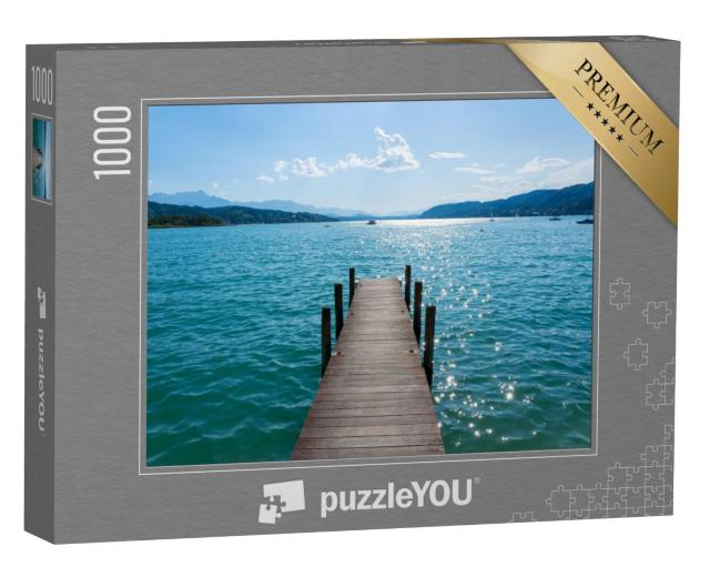 Puzzel 1000 stukjes „Dok aan de Wörthersee in Karinthië, Oostenrijk“