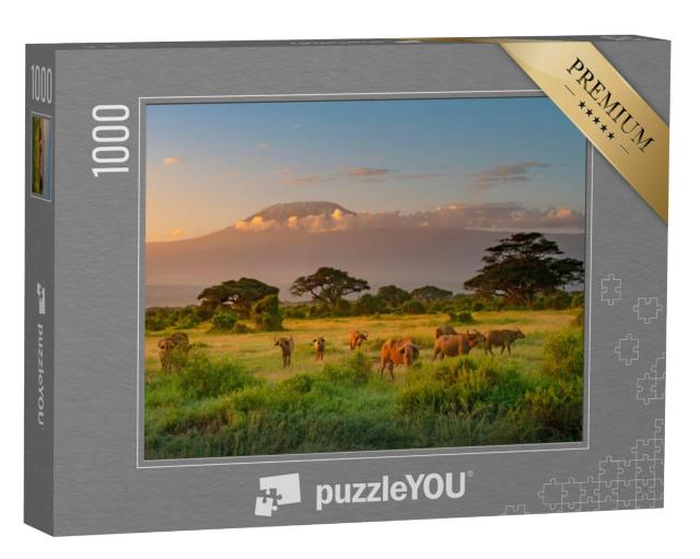 Puzzel 1000 stukjes „Ochtendsfeer op de Kilimanjaro“