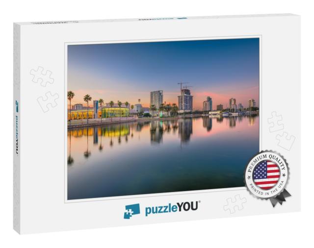 St. Petersburg, Florida, USA Downtown City Skyline At Twil... Jigsaw Puzzle