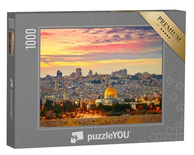 Puzzel 1000 stukjes „Panoramisch uitzicht op de Oude Stad van Jeruzalem, Israël“