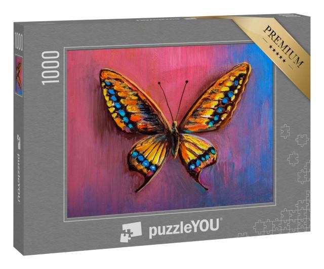 Puzzle 1000 Teile „Ölgemälde eines Schmetterlings“
