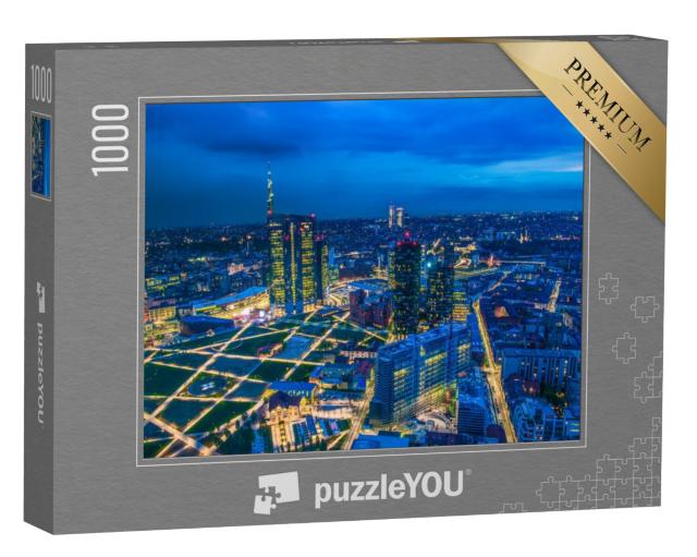 Puzzel 1000 stukjes „De skyline van Milaan met uitzicht op het eiland“