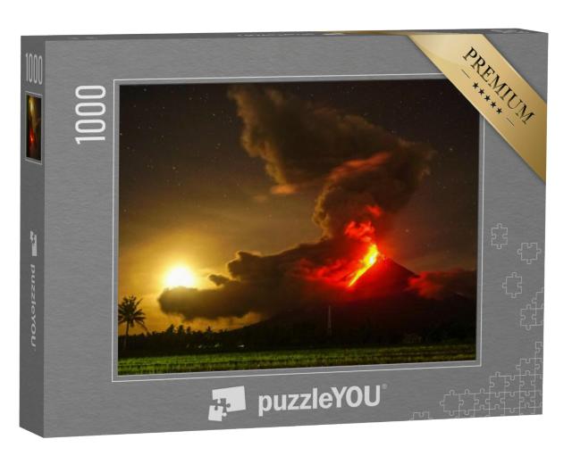 Puzzel 1000 stukjes „Uitbarsting van de vulkaan Mayon op de Filipijnen“