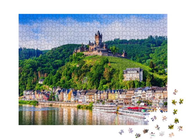 Puzzle 1000 Teile „Altstadt und Reichsburg von Cochem an der Mosel“