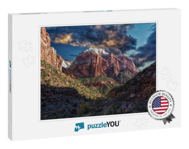 Beautiful Zions National Park with the East Temple... Jigsaw Puzzle