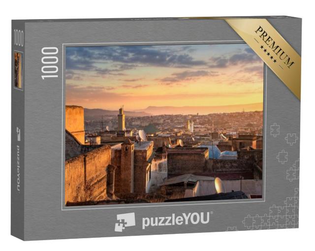 Puzzel 1000 stukjes „Uitzicht op de oude medina in Fez, Marokko“