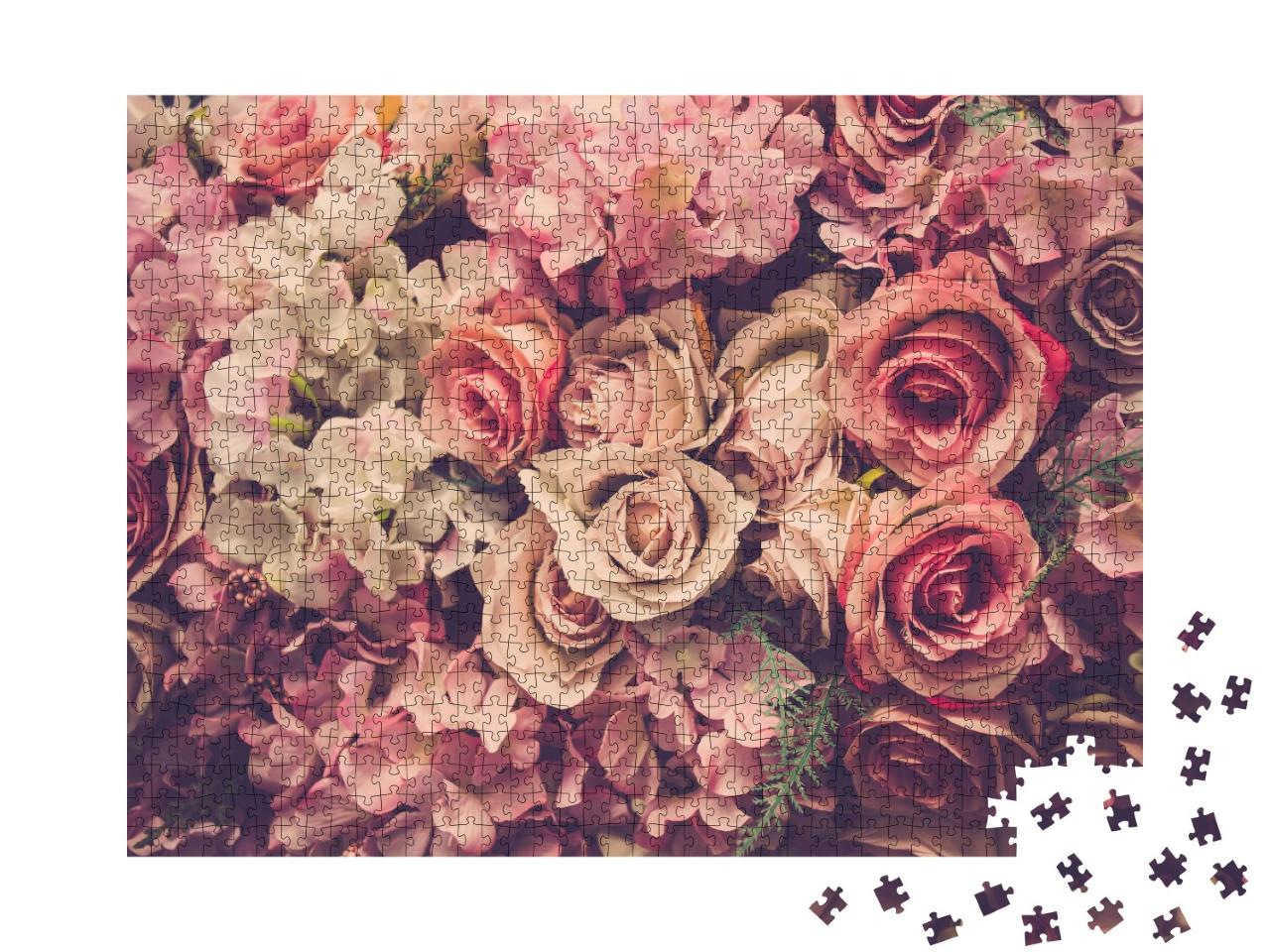 Puzzle 1000 Teile „Rosa Rosen“