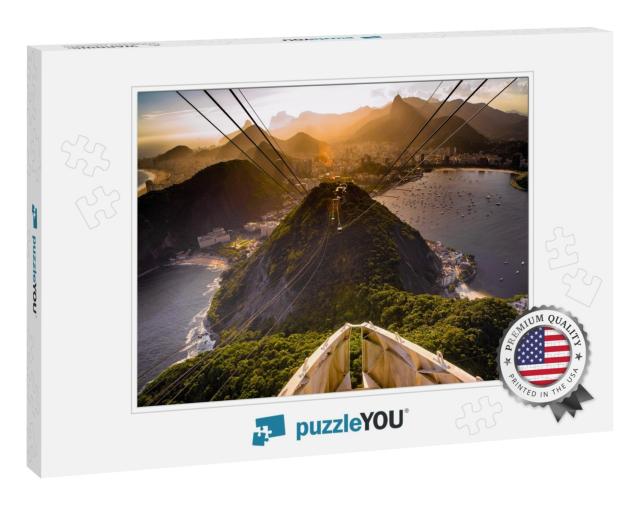 Overhead Cable Car Approaching Sugarloaf Mountain, Rio De... Jigsaw Puzzle