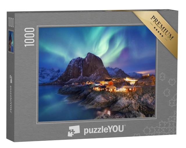 Puzzel 1000 stukjes „Poollicht op de Lofoten, Noorwegen“