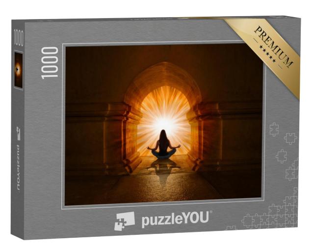 Puzzel 1000 stukjes „Vrouw doet aan yoga en meditatie“