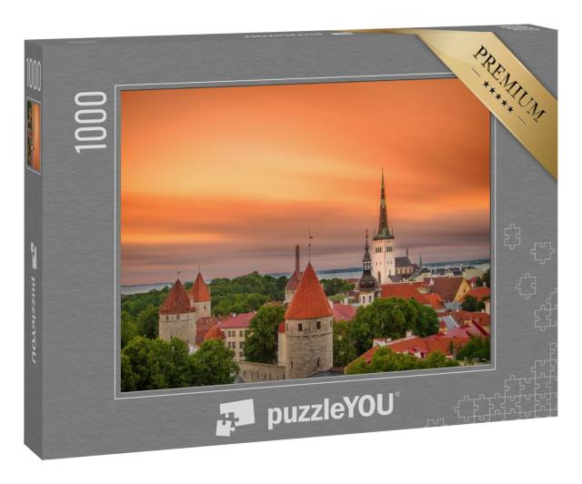 Puzzle 1000 Teile „Ikonische Ansicht der Stadt Tallinn, Estland“