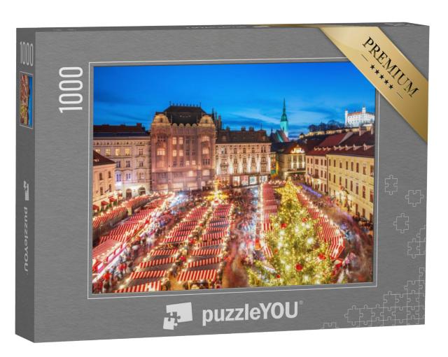 Puzzel 1000 stukjes „Kerstmarkt in het historische centrum van Bratislava, Slowakije“