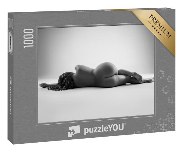 Puzzle 1000 Teile „Aktfotografie: Rückenansicht einer nackten Frau“