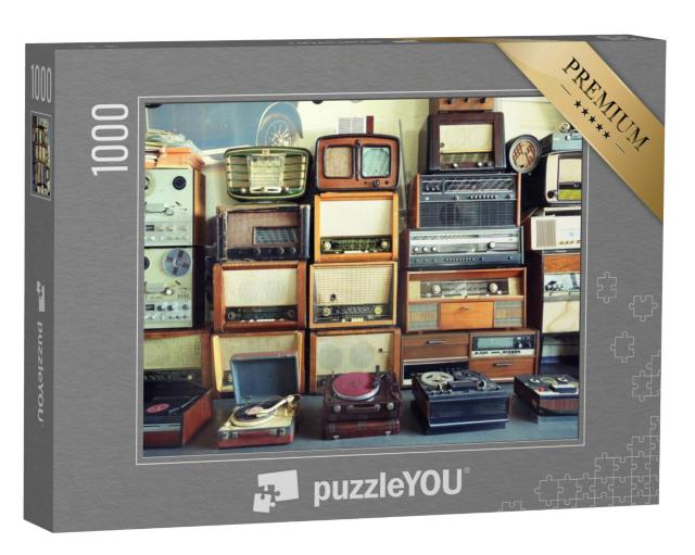 Puzzel 1000 stukjes „Verzameling oude radio's en platenspelers“