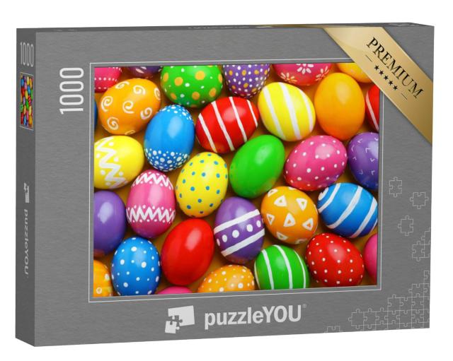 Puzzel 1000 stukjes „Prachtige kleurrijke paaseieren“