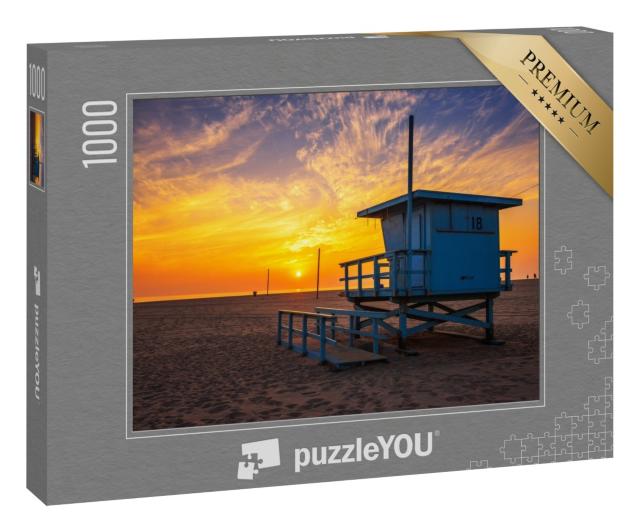 Puzzle 1000 Teile „Sonnenuntergang am Strand von Santa Monica, Los Angeles“