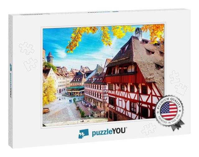 Old Town of Nuremberg At Sunny Fall Day, Germany At Fall... Jigsaw Puzzle