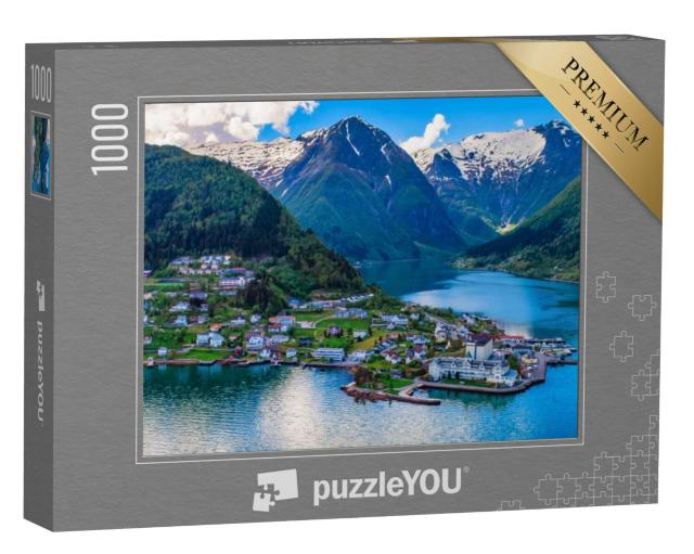 Puzzel 1000 stukjes „Balestrand, een stad in de regio Sogn og Fjordane, Noorwegen“