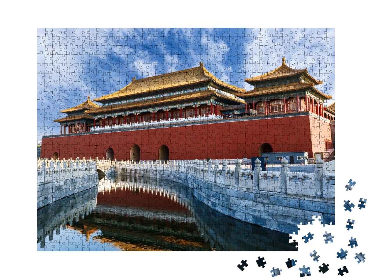 Puzzle 1000 Teile „China: die roten Königspaläste der Verbotenen Stadt in Peking“