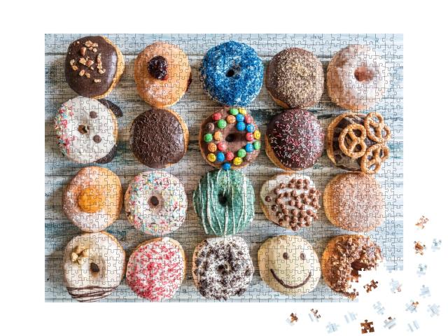 Puzzle 1000 Teile „Köstliche bunte Donuts“