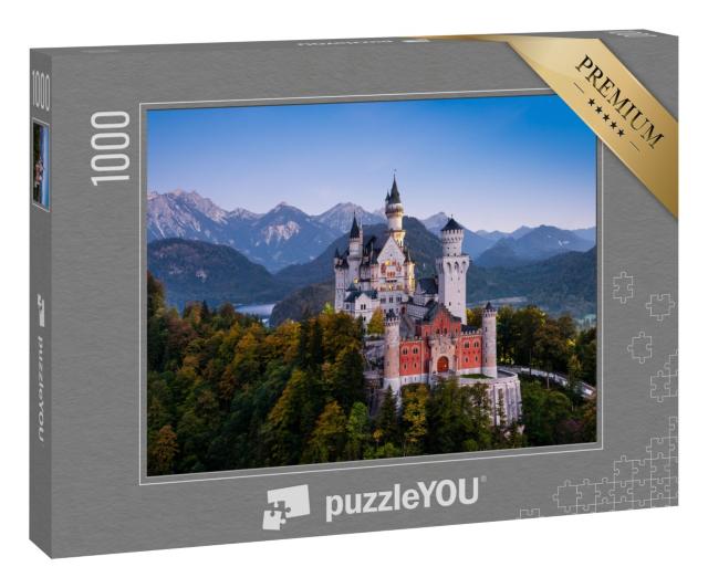 Puzzle 1000 Teile „Schloss Neuschwanstein kurz vor Sonnenaufgang“