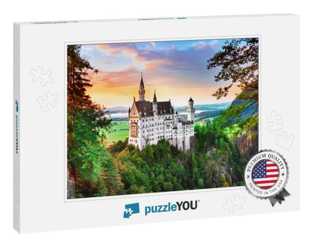Neuschwanstein Landscape Panorama Picture of the Fairy Ta... Jigsaw Puzzle