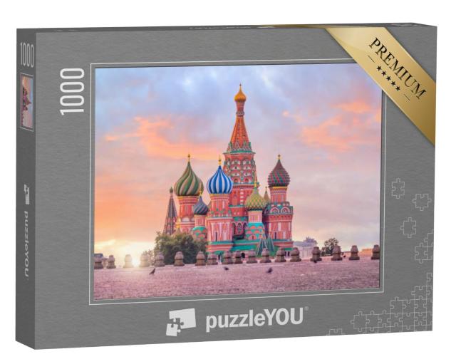 Puzzel 1000 stukjes „Sint-Basiliuskathedraal bij zonsopgang, Moskou“