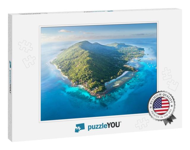 Seychelles, La Digue Island, Aerial Drone Photo... Jigsaw Puzzle