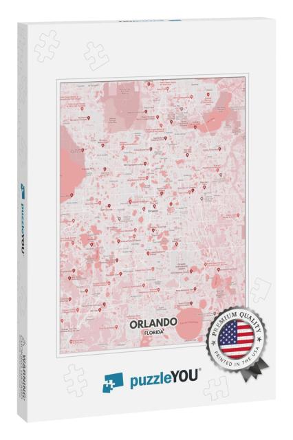 Poster Orlando - Florida Map. Road Map. Illustration of O... Jigsaw Puzzle
