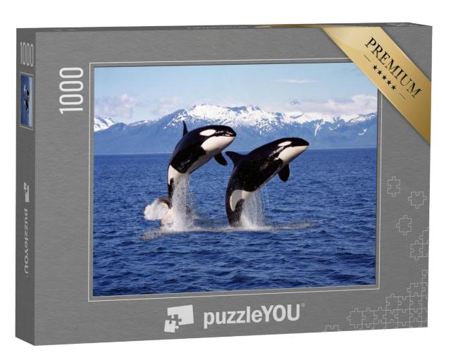 Puzzel 1000 stukjes „Twee orka's voor een berglandschap“