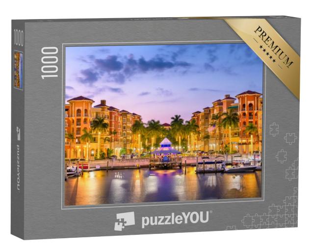 Puzzel 1000 stukjes „Napels: skyline van de stad voor het water, Florida, VS“