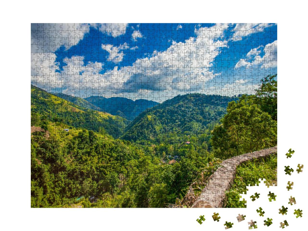 Puzzle 1000 Teile „Kaffeeplantagen und Blaue Berge von Jamaika“