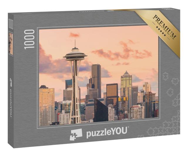 Puzzle 1000 Teile „Blick auf die Skyline der Innenstadt von Seattle im Staat Washington, USA“