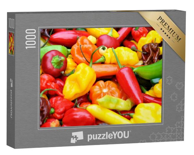 Puzzel 1000 stukjes „Mengsel van hete chilipepers“